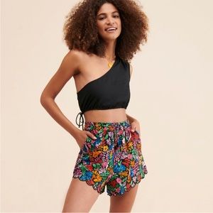 FARM RIO Tropical Garden Scalloped Edge Shorts XS NEW Retail $125.00
